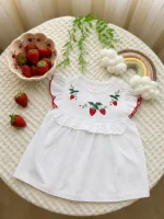 سارافون نوزادی طرح توت فرنگی - Image 6